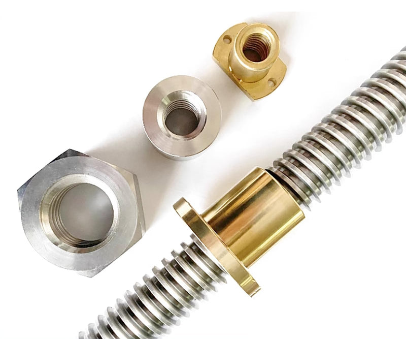 [Australia - AusPower] - T8 Lead Screw 400mm / 15.75 inch Length + Brass Nut, T8 8mm Diameter T8 x 8 Tr8 x 8 Thread Screw Pitch 2mm Lead 8mm 4 Starts, 2 Pcs, Used in 3D Printer Z Axis CNC (Kwweeoo) 