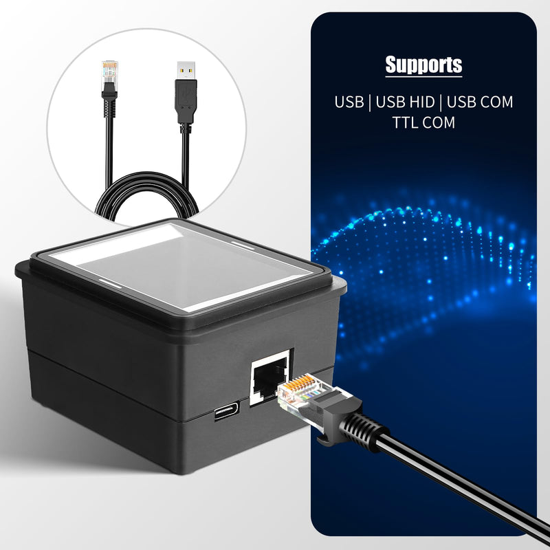NETUM NT-EM61 Embedded 1D/2D Barcode Scanner Module — Multi-Interface (USB/TTL / RS232 / RS485) Industrial-Grade Compact Fixed Barcode Reader