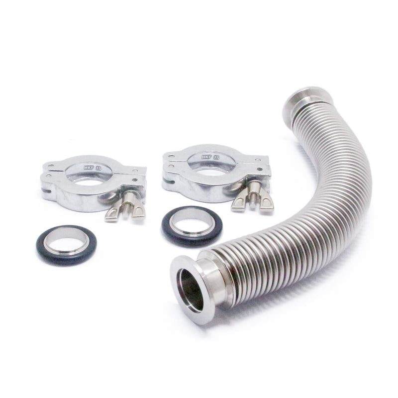 [Australia - AusPower] - SS304 KF25Vacuum Corrugated Bellows Hose Set Length 750mm Stainless Steel 304 NW25 Flexible Bellow with 2pcs Aluminum Clamp/2pcs Centering Ring/ 2pcs FKM O-Ring (Bellow Length 750mm/29.52 inch) 750mm KF25 