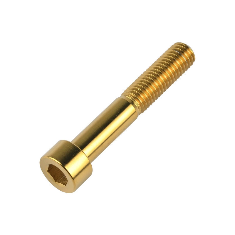 Titanium Cap Allen Socket Head Bolts M10 20 25 30 35 40 45 50 55 60mm Screw Pack of 4 (M10x60mm Pitch 1.25mm, Gold) M10x60mm Pitch 1.25mm