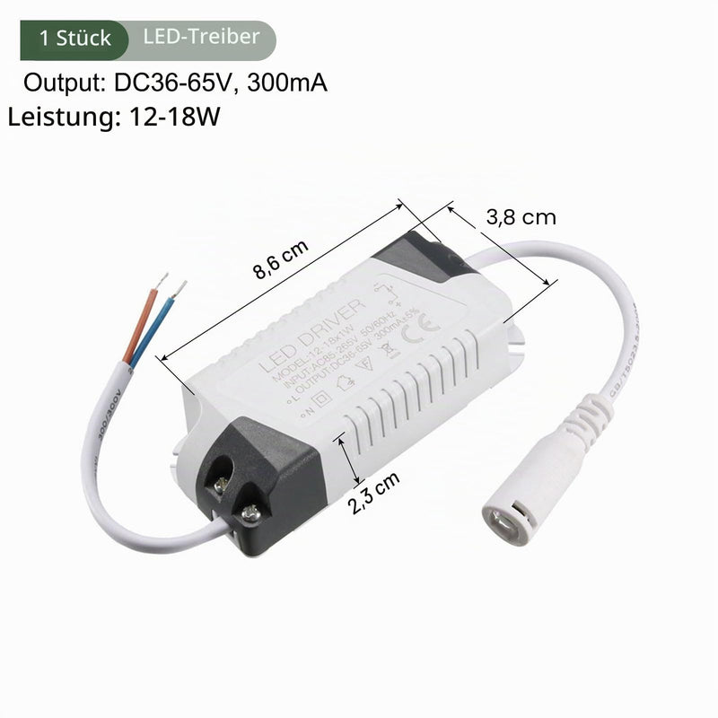 YOKIVE 12-18W Constant Current 300mA LED Driver AC 85-265V Comes with DC Connection Short Circuit Protection Ideal for LED Display (Output 36-65V) | With DC connection, short circuit protection, ideal for LED display