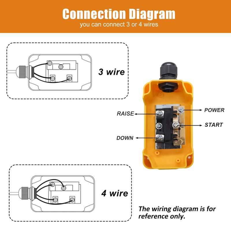 [Australia - AusPower] - Dump Trailer Remote Control Switch 12V DC Up Down Control Switch Single Double Acting Hydraulic Pump Power Supply Unit Remote Controller for Truck Lift Gate Cranes Wrecker 