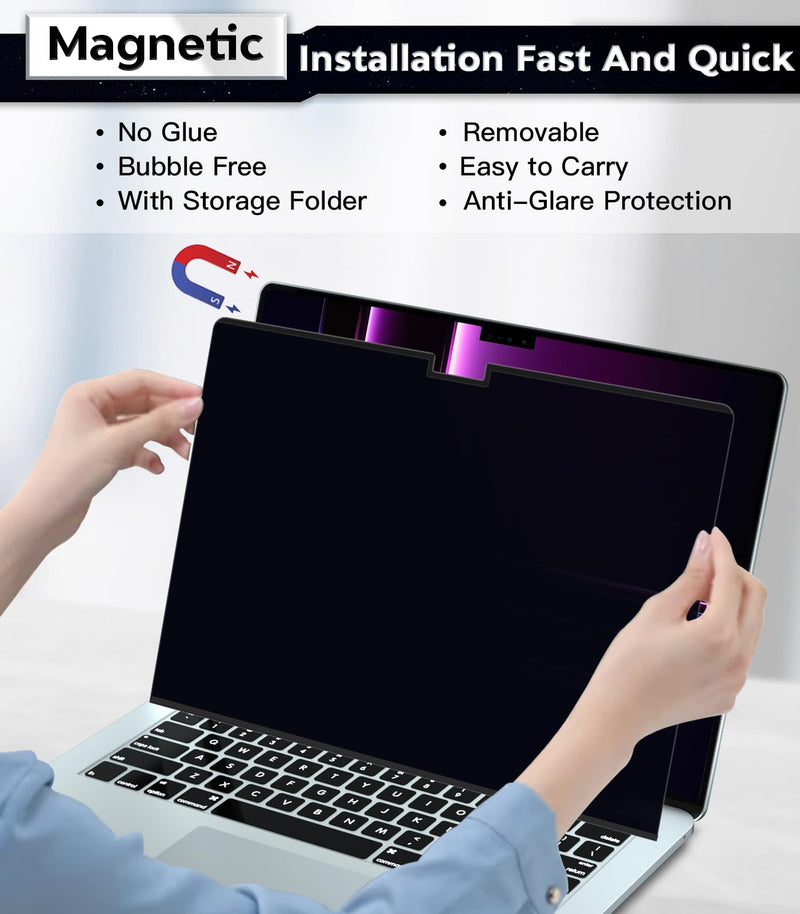 [Australia - AusPower] - PYS Magnetic Privacy Screen Protector for MacBook Pro 16 Inch (2021-2023,M1,M2,M3,Pro,Max) + Camera Cover Slide 2 Pack and Trackpad Protector 2 Pack – [Matte Anti-Glare] [Reduces Blue Light] MacBook Pro 16 Inch (2021-2023,M1,M2) 