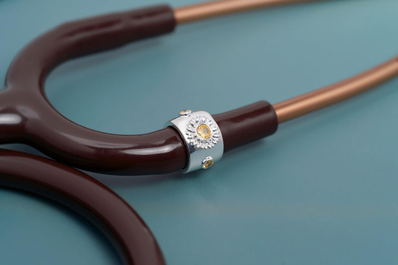 [Australia - AusPower] - Omnestia Stethoscope Charm – Adjustable Ring-Style Accessory – Thoughtful Gift for Nurses, Doctors & Healthcare Professionals Sunflower 