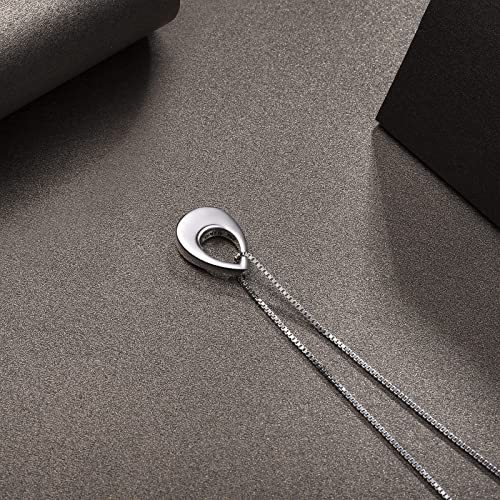YLT S925 Sterling Silver Hollow Teardrop Cremation Necklace for Ashes