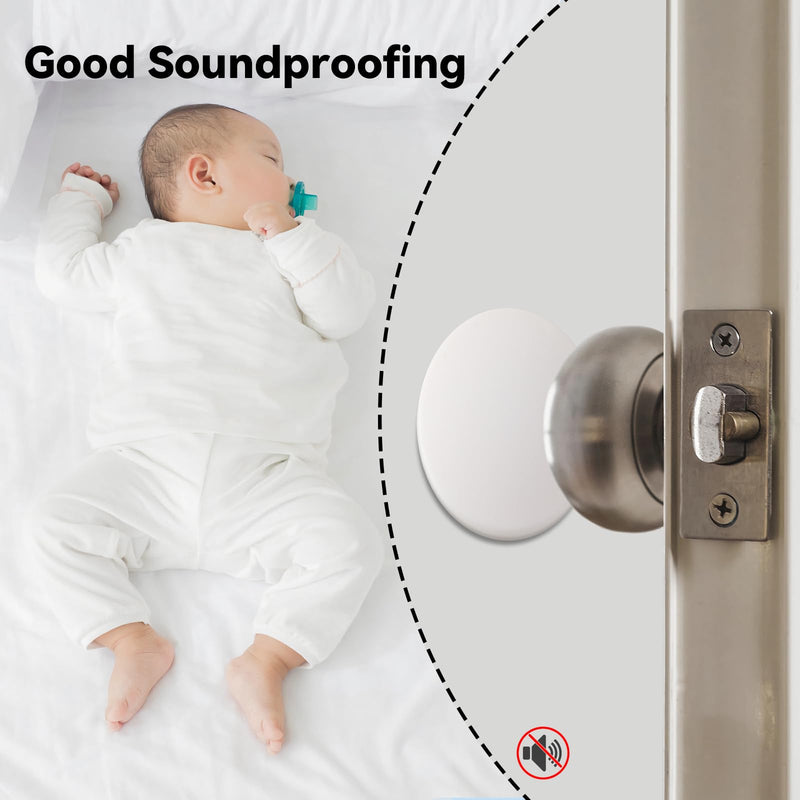 [Australia - AusPower] - JULBEAR Door Stopper Wall Protector, 12PCS Door Knob Stoppers Wall Protector with Strong Back Adhesive,Quiet, Shock, Absorbent Silicone, Door Handle Bumpers and Protect Wall Surfaces (Round 2 inch) 12 