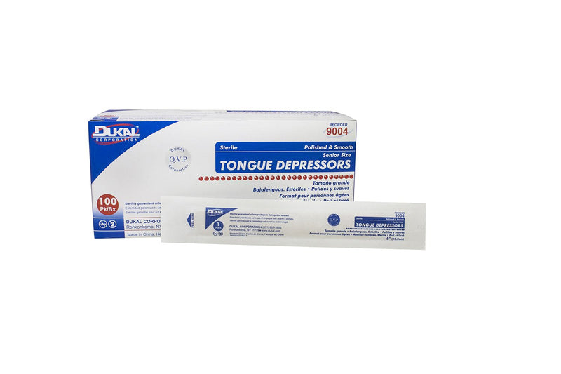 [Australia - AusPower] - Dukal - FBA_9004 6-Inch Tongue Depressors, 100 Count (Pack of 1) 100 Count (Pack of 1) 