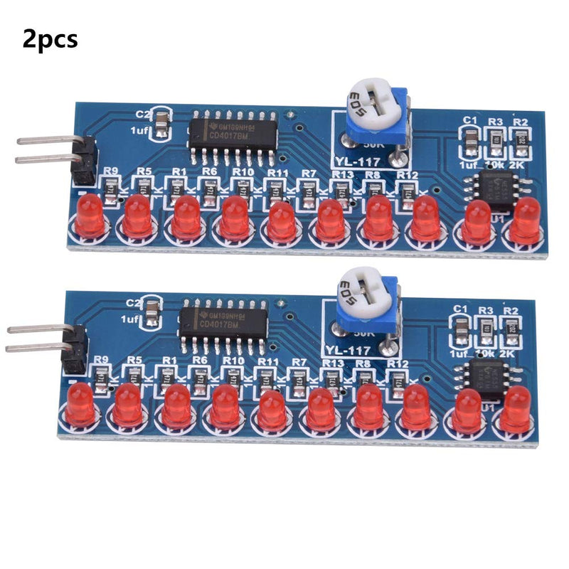[Australia - AusPower] - 2 pieces LED running light water flowing light module NE555 + CD4017 LED chaser 