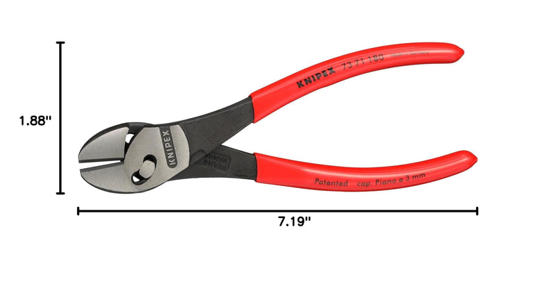 KNIPEX - 73 71 180 Knipex Tools LP - 7371180 TwinForce High Performance Leverage Diagonal Cutter with Dipped Handle, Red