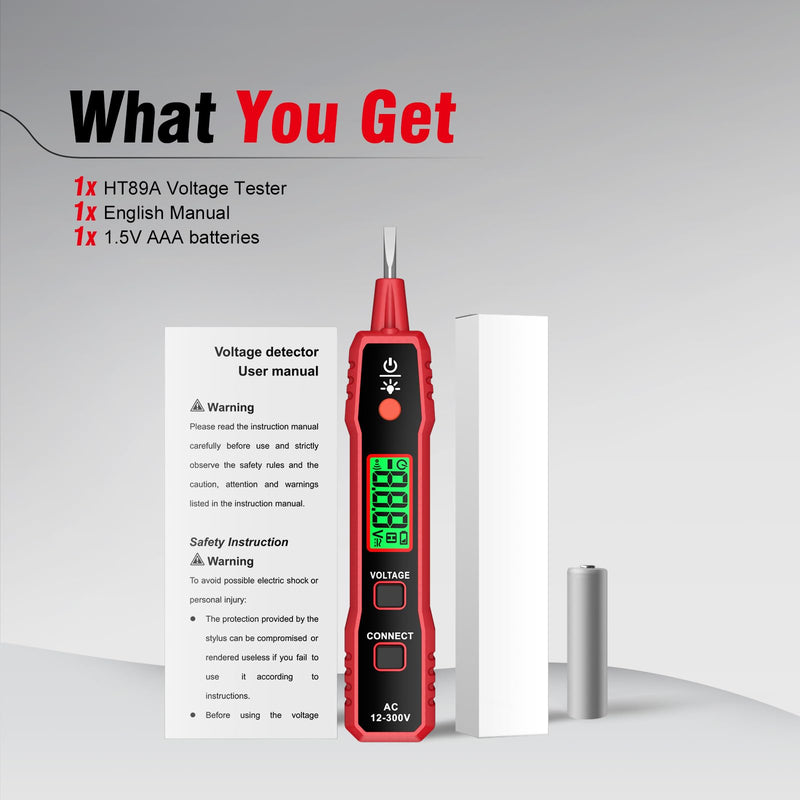 [Australia - AusPower] - Voltage Tester, HABOTEST Voltage Tester with LCD Display, Live/Null Wire Tester, Electrical Tester Buzzer Alarm and Flashlight, Wire Breakpoint Finder for Home,Car,Light 