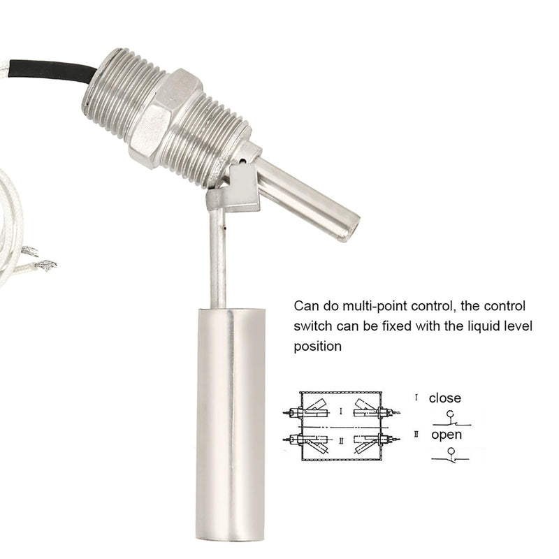 [Australia - AusPower] - Sensor Switch, Side Mounted Liquid Water Level Float Sensor Switch 304 Stainless Steel 1/2 NPT Male Thread DC0-110V for Tank Swimming Pool Garden Pond Liquid Water Level Sensor 