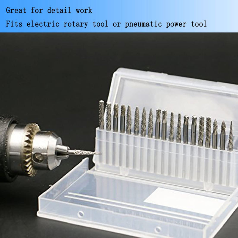 [Australia - AusPower] - Luo ke 20 Pcs Ø2.35 x 2.35 mm Aluminum Cutting Burr, 3/32 Inch Shank Carbide Burr Bits For Rotary Tool Include Dremel 2.35x2.35 Silver 