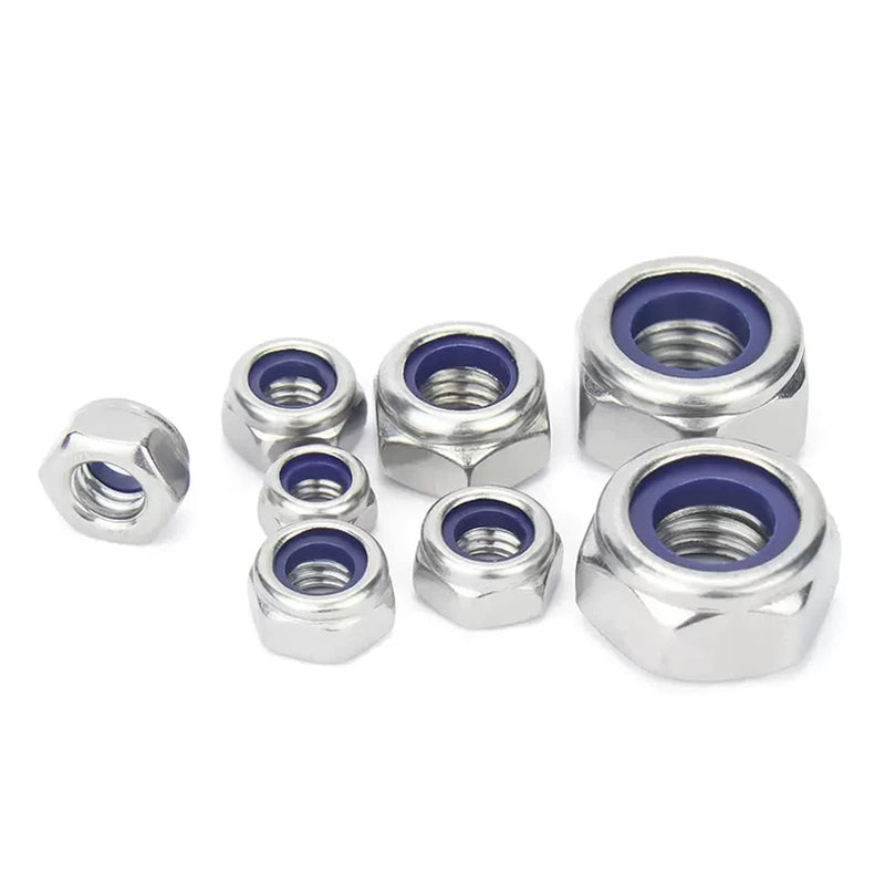 [Australia - AusPower] - M6-1.0 Nylon Insert Lock Nuts, 50pcs Stainless Steel 304 (18-8) Lock Nuts with Nylon Insert. M6-1.0 304 Stainless Silver 