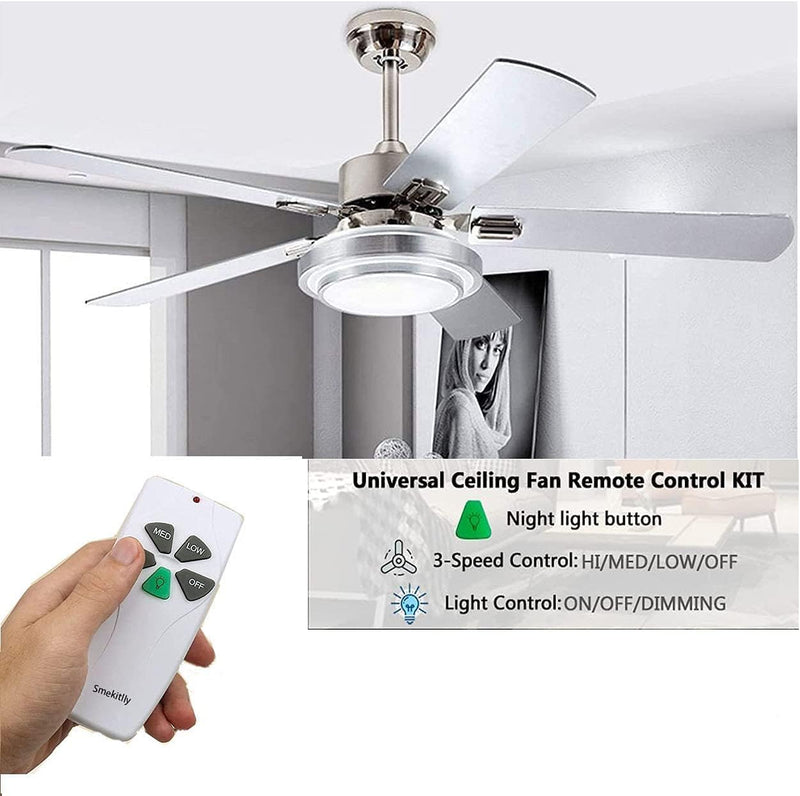 [Australia - AusPower] - 2 Pack Small Size Universal Ceiling Fan Remote Control Kit with Light Dimmer, 3 Speed Fan Controller Mini Receiver Replacement for Hampton Bay/Hunter/Harbor Breeze/Westinghouse/Honeywell and More Handheld Remote & Mini Receiver(2Pack) 