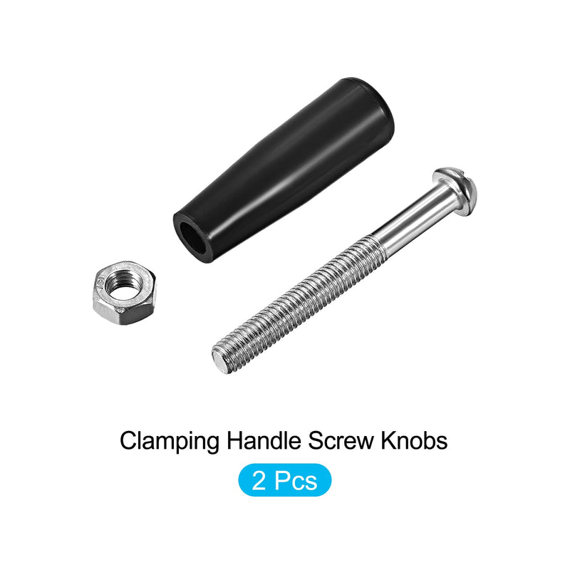 [Australia - AusPower] - Clamping Handle Screw Knobs (M8x47mm) 2Pcs, Metal Tapered Grip - for Housing Construction, Lathe Machine, Industry Equipment 