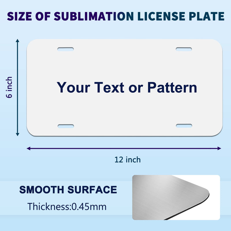 20 Pack Sublimation License Plate Blanks, Thickness 0.45mm Metal Automotive Sublimation License Plates Tag for Custom Design Work (White) THK-0.45mm (20Pack)