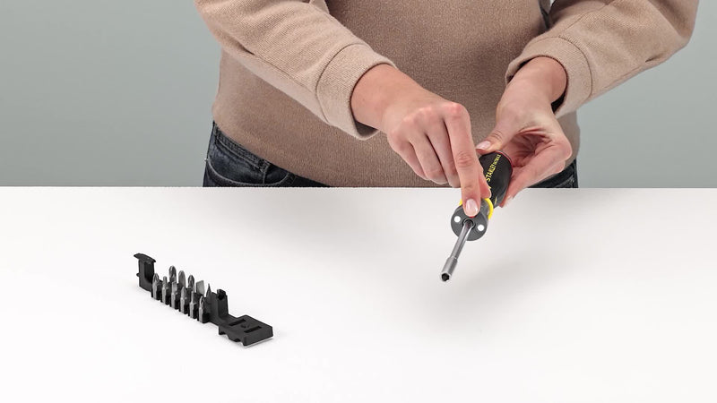 Stanley FMHT0-62689 Bit-Screwdriver with 12 Bits and LED, Black/Yellow, Set of 14 Piece