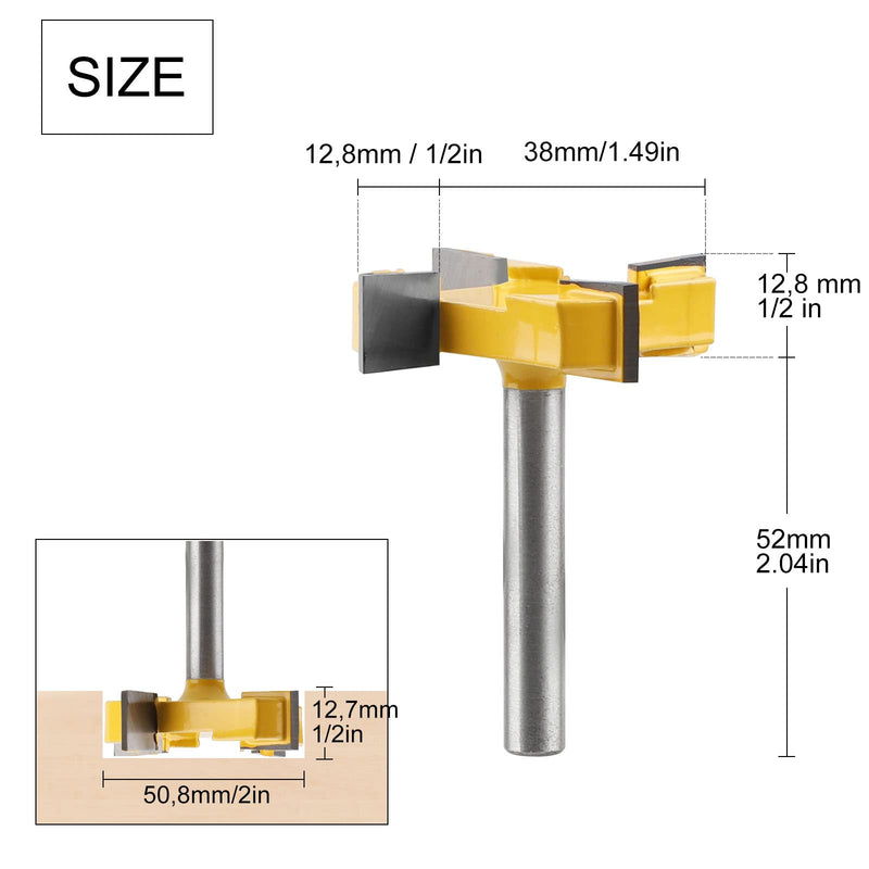 [Australia - AusPower] - CPROSP Milling Cutter for Router Spoilboard Milling Cutter 8 mm, Face Milling Cutter for Router Shaft 4 x Flutes, for Floor Cleaning, Woodworking Tool Processing & Hollowing, Diameter 38 mm 4 Flügel, Schnittdurchmesser 50,8mm 