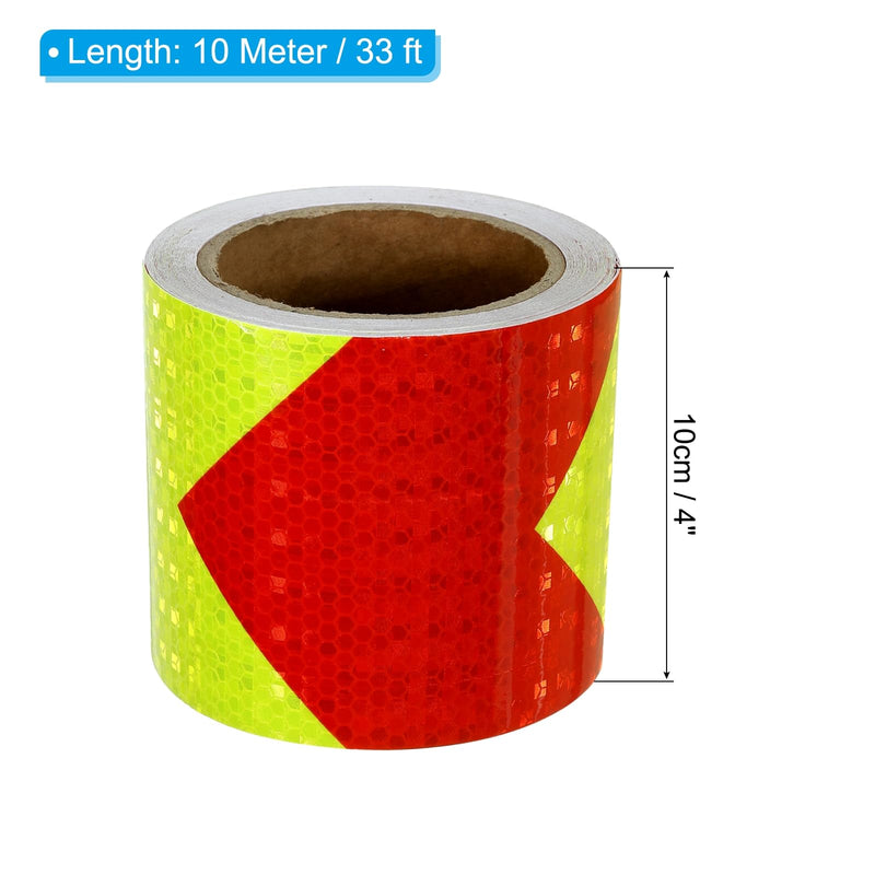 PATIKIL Reflective Tape, 4 Inch x 33 Ft Waterproof High Visibility Warning Safety Adhesive Tape Outdoor Reflector Stickers for Bikes Cars Motorcycles Trucks, Yellow-red