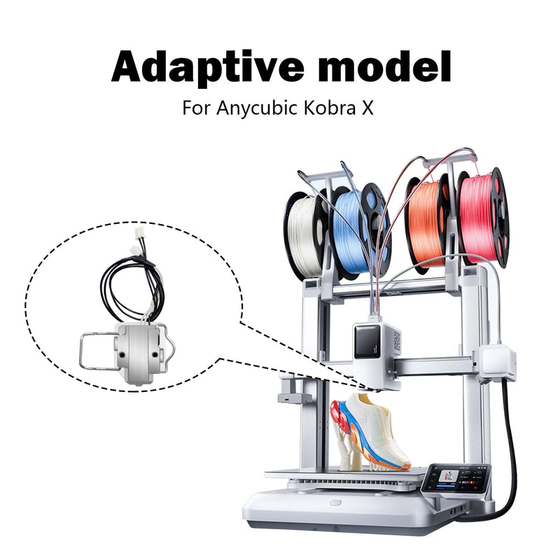 [Australia - AusPower] - Kobra X Hotend Heating Assembly Kit 3D Printer Assembled Extruder Kits- for Anycubic Kobra X All Metal Hot End/Printhead Replacement with Base Clip Heater Cartridge Thermister Easy to Install 1 