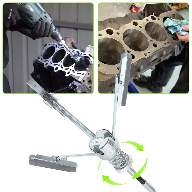 [Australia - AusPower] - Joyzan Engine Cylinder Hone, Honing Tool 3 Jaws Polishing Tool Cylinder Grinder Honing Device Engine Brake Cylinder Grinding Tool Set Cylinder Friction Device Adjustable Honing Brush 