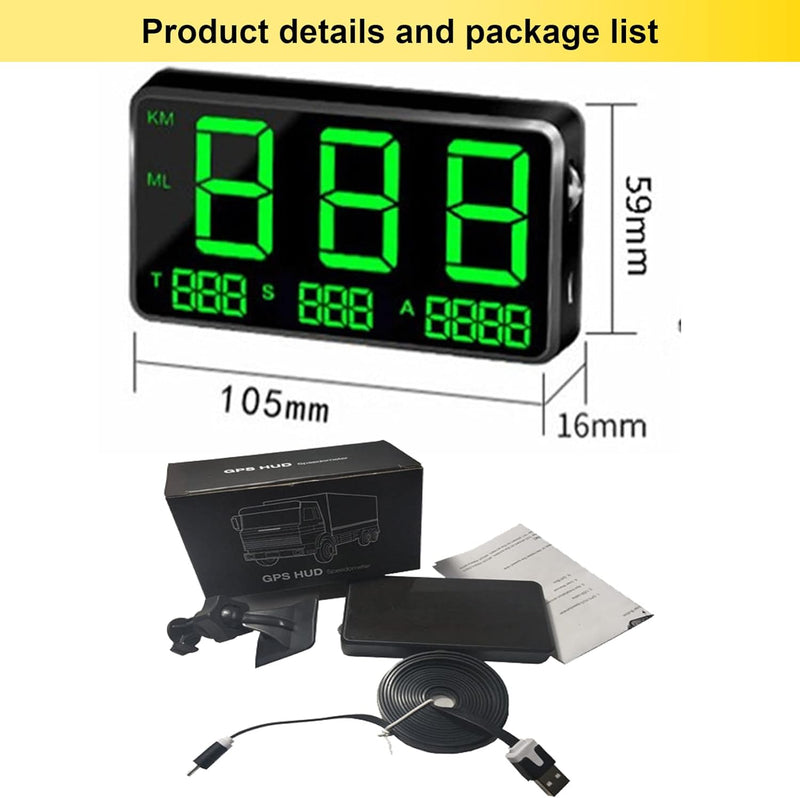 [Australia - AusPower] - Maizad C90 5.5'' GPS Speedometer Odometer HUD Digital Display MPH/KMH with Over Speeding Alarm for All Vehicle Auto Truck Bicycle Motorcycle, Speed, Driving Mileage, Time Calculation 