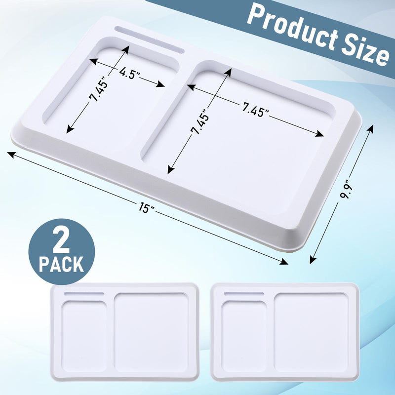 Fulmoon 2 Pcs EVA Foam Boat Dash Pad 2 Compartment Cell Phone Boat Dash Accessory Boat Phone Holder Adhesive Backing Boat Dash Organizer for Sea Marine Fishing Boating Center Deck Tool Accessories White