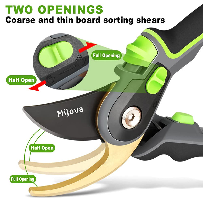 Professional Garden Shears & Clippers – Sharp Pruning Shears for Flowers, Twigs, Roses, Grape Vines, Trees & Bonsai | Heavy-Duty Hand Scissors, Secateurs & Trimmers | Perfect Gardening Gift (green) Green