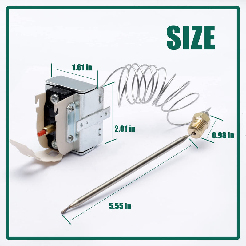 [Australia - AusPower] - PP10084 high limit thermostat fryer switch Lchmo5030 compatible with Pitco Fryer, 1/4" Thread Mpt Stuff, 450°F/230°C Hi Limit Safety Thermostat 5225-11B fit for VF35 MGII SG14 35C 45C+ 18S 18 E500D 