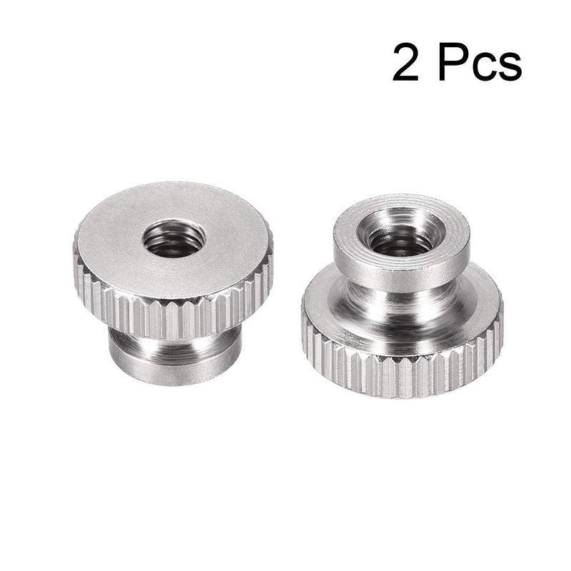 [Australia - AusPower] - uxcell Knurled Thumb Nuts, 2Pcs M4x0.7mm 304 Stainless Steel Round Knobs Fasteners for 3D Printer Parts, Silver Tone 