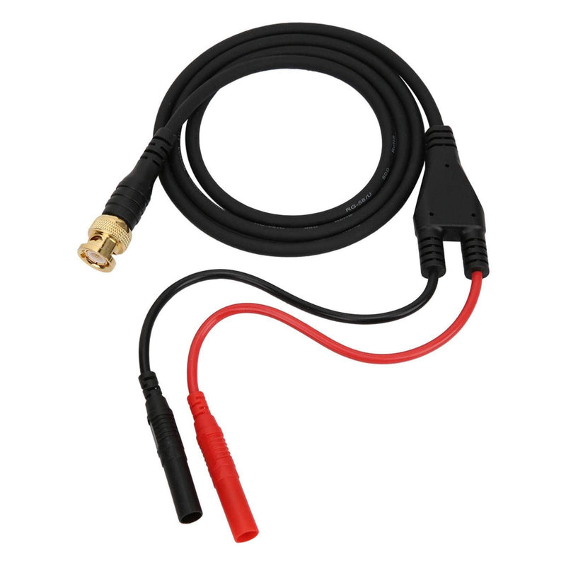 [Australia - AusPower] - P1065 4mm Gold Plating Bifurcated Joint Accessory Safe Straight Durable BNC to Banana Plug Test Cable Test for Indoor for Multimeter 