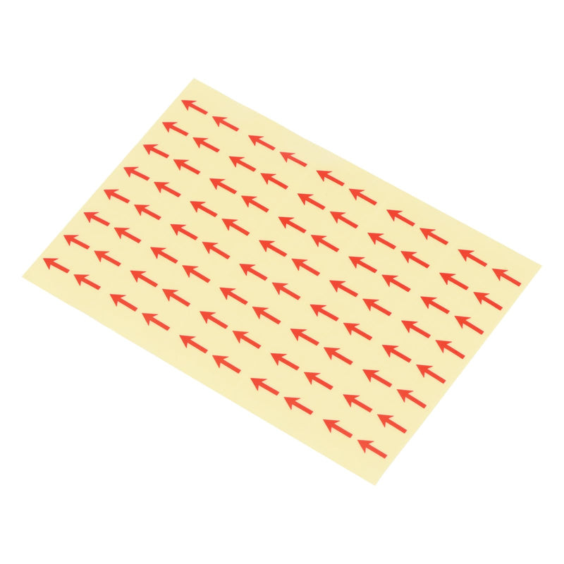 PATIKIL Small Arrow Stickers 0.5x0.4, 4 Sheet PET Self Adhesive Product Inspection Defects Indicator Industrial Work, Red