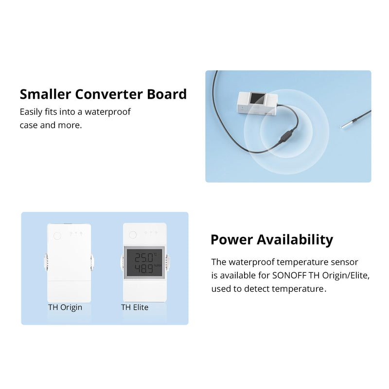[Australia - AusPower] - SONOFF WTS01 High Precision Temperature Sensor,TH Elite/Origin Accessory, RJ9(4P4C) Interface 