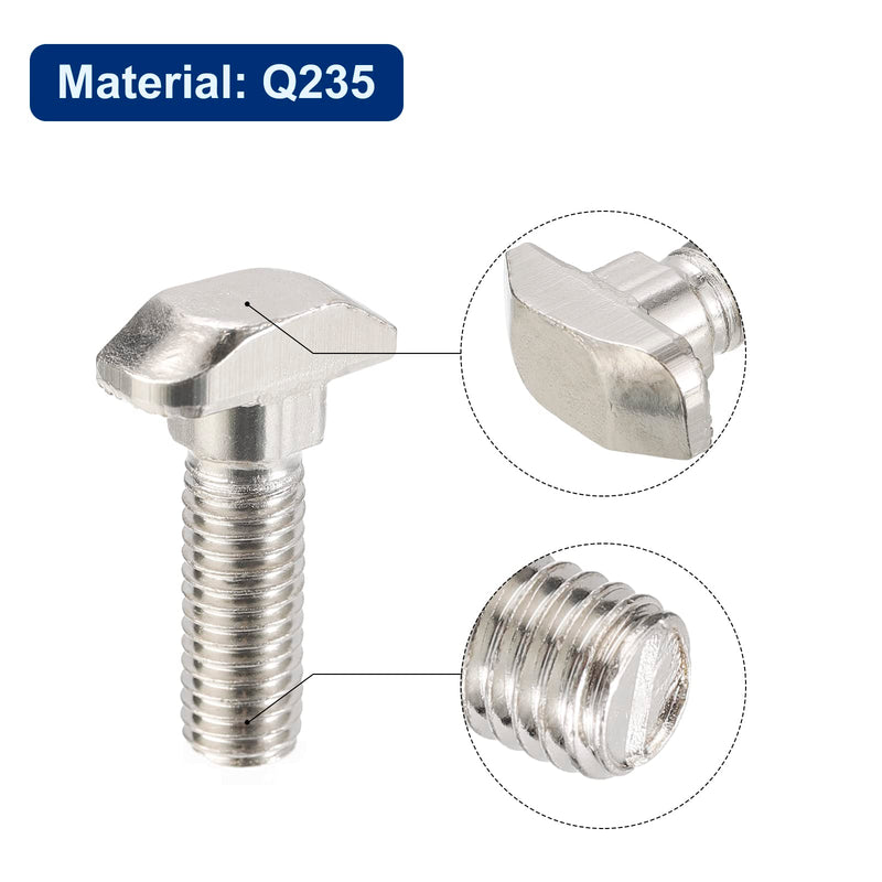 [Australia - AusPower] - uxcell M8x25mm T Slot Drop-in Bolt, 20pcs Hammer Head T-Bolt T Shape Stud Sliding Screw for European Standard 40 Series Aluminum Profile 20 