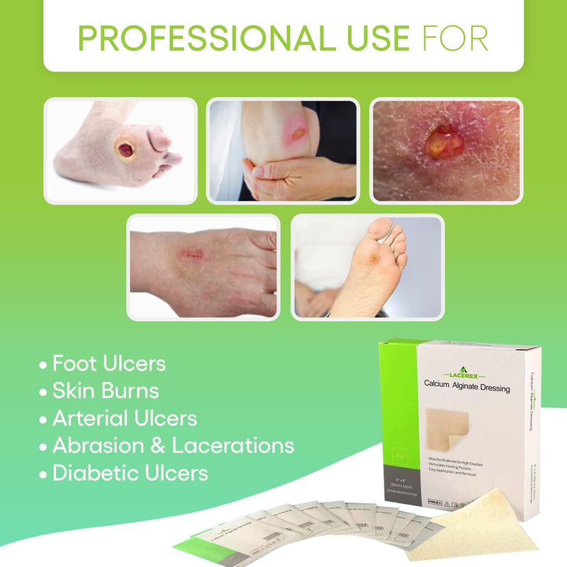 [Australia - AusPower] - AWD Medical Calcium Alginate Wound Dressing - Highly Absorbent Gauze Pads and Wound Care Products, Quick Clotting Gauze Home & Professional Use, Medical Supplies for Wound Care - (2" x 2" Pads 10/Bx) 2"x2" 