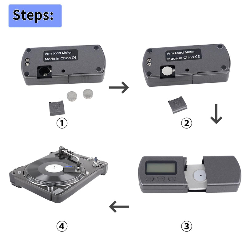 [Australia - AusPower] - DIGITNOW Digital Turntable Stylus Force Scale Gauge 0.01g/5.00g,Tracking Force Pressure Scale for Tonearm Phono Cartridge, Blue LCD Backlight 
