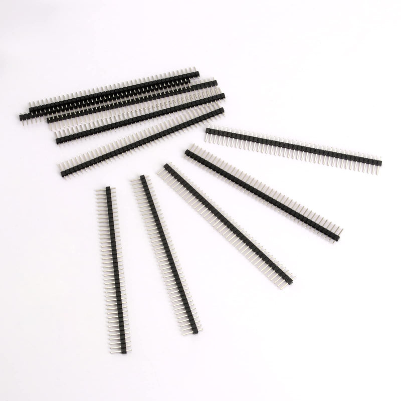 Pin Headers Breakaway Circuit Board Single Row Pin Header Right Angle Male 40 Pin 2.54 mm Straight Pin Header for Technology Arduino Prototype Shield, Raspberry Pin DIY Pack of 60