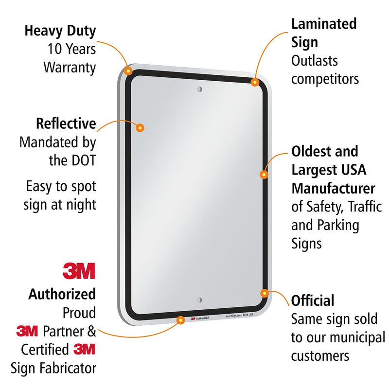 SmartSign 18 x 12 inch Blank Write-On Metal Sign, 63 mil Aluminum, 3M Laminated Engineer Grade Reflective Material, Black and White, Made in USA 12" x 18" EG Reflective Aluminum
