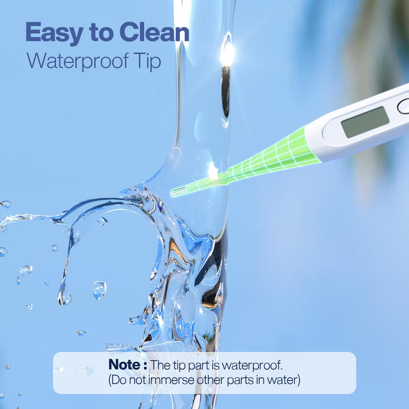 [Australia - AusPower] - Boncare 10 Seconds Digital Thermometer for Adults and Kids - Accurate & Safe Rectal Thermometer for Baby with Fever Alarm, Oral Thermometer (Light Green) Light Green 