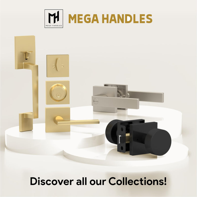 [Australia - AusPower] - Mega Handles T-Strike Door Plate - Durable Door Strike Plate, Gold Strike Plates for Interior Doors Satin Brass ASA Strike 