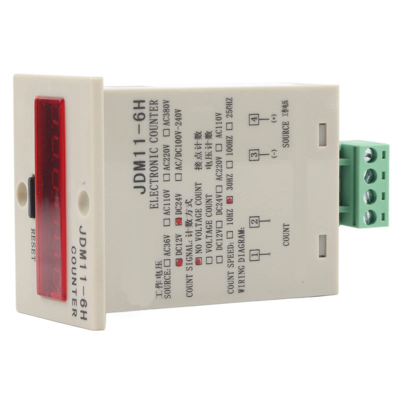 [Australia - AusPower] - 6 Digit Electronic Counter No Voltage Detection LED Display for Signal Input Electrical Tester Precision Equipment Measurement Tool(AC/DC 12V) 