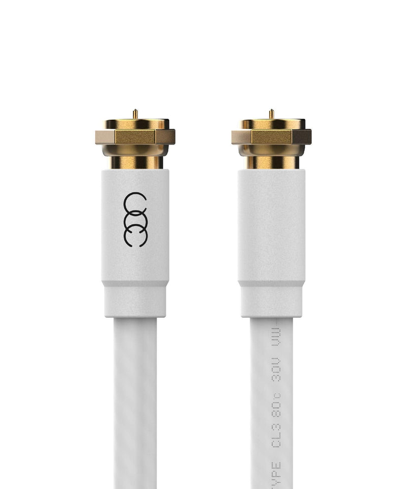[Australia - AusPower] - Ultra Clarity Cables Coaxial Cable (20 ft) Triple Shielded-RG6 Coax TV Cable Cord Wire in-Wall Rated-Digital Audio VideoGold Plated Connectors -20 feet 20 feet White 