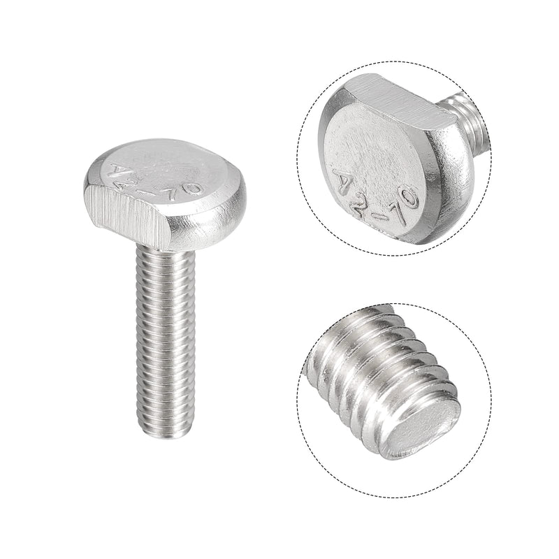 [Australia - AusPower] - uxcell T-Slot Bolts, 20pcs M6x25mm T Slot Drop-in Stud Sliding Bolts 304 Stainless Steel T Shape Screws for T Track 20 