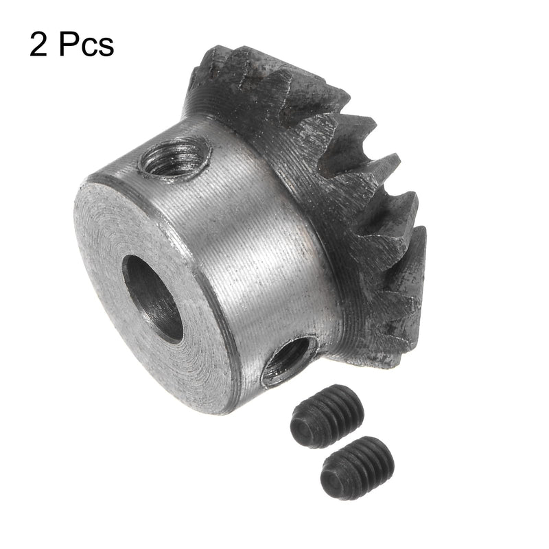 [Australia - AusPower] - 2pcs Bevel Gear 1M 16 Teeth 6mm Shaft Hole 1:1 Tapered Bevel Pinion Gear 45# Steel 1.5 Module 90 Degree Steering Gear, for Hardware Mechanical Rotation 
