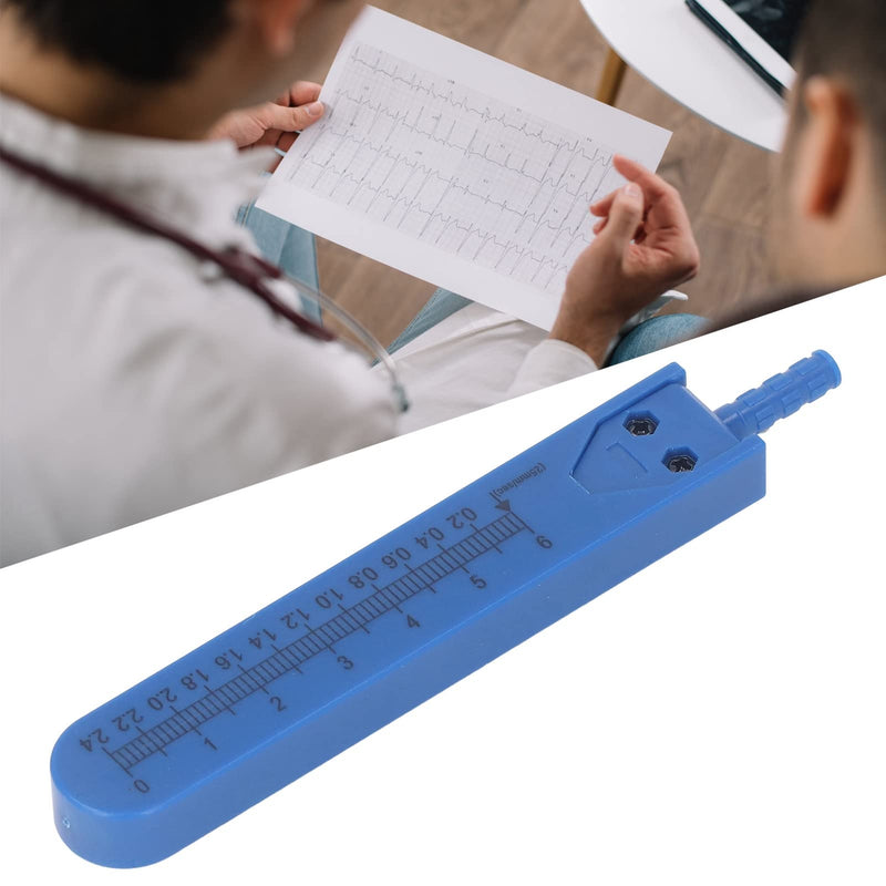 Medical Vernier Caliper, ECG Caliper, 0-2.4 Inch Stainless Steel Measuring Ruler, ECG Divider, Ruler, Measuring Tool for Measurement, Nursing, Measuring Electrocardiographs with Adjustable Screws (Blue) blue
