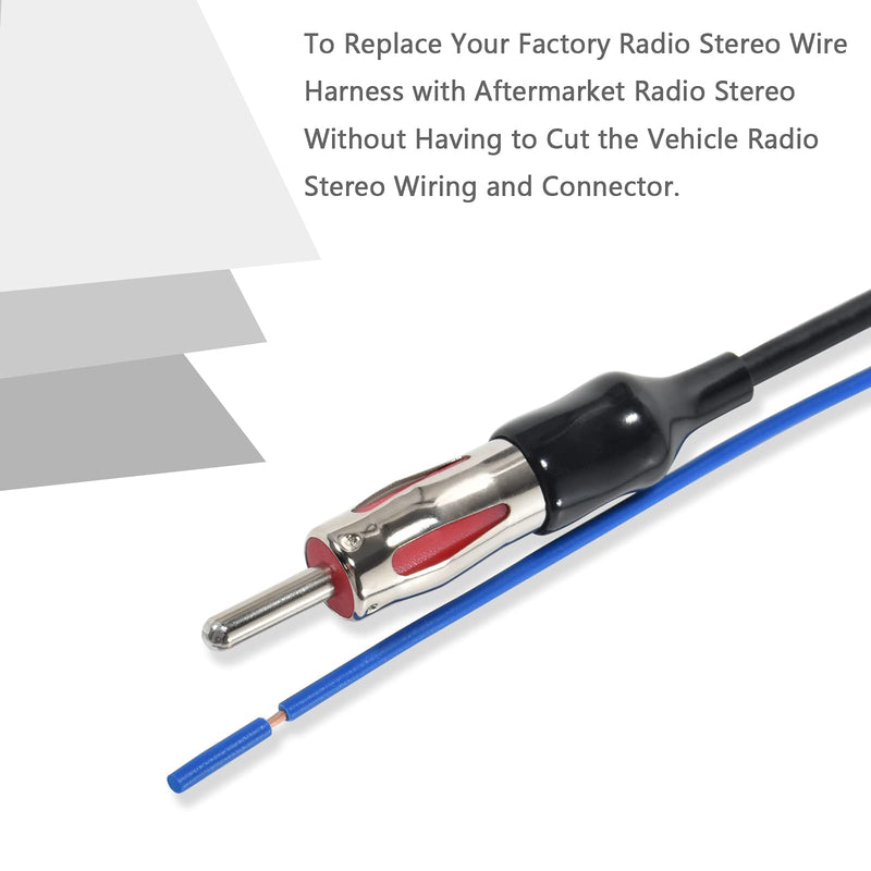 [Australia - AusPower] - RED WOLF Radio Wiring Harness + Antenna Wire Adapter Compatible with Honda Civic/CR-V/Odyssey/Accord/Pilot/1998-2008, Acura TL/RSX/RDX 1999-2006 for Aftermarket Stereo Installation 98-08 harness + antenna adapter 