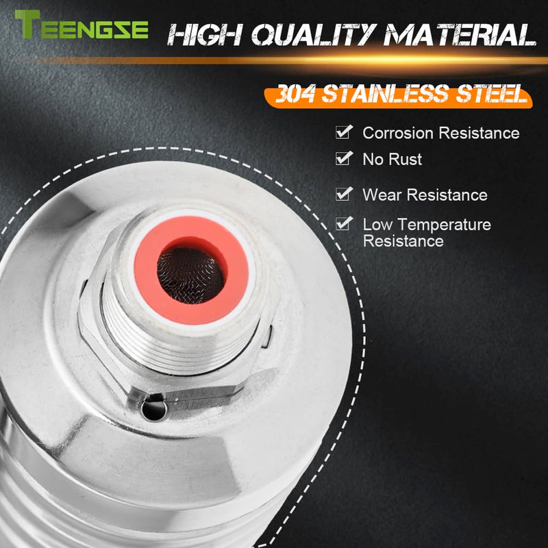[Australia - AusPower] - 2Pcs Automatic Water Level Control Float Valve 304 Stainless Steel, 2Pcs 1/2" & 3/4" Straight/Elbow Fittings with 2 Feed Strip for Water Tanks, Pools, Livestock Troughs (0.2-10Pa, Food Grade) 