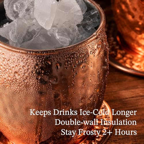 Kitessensu 16-PC All-in-One Moscow Mule Mugs Set, 17 oz Copper Cups Kit 16PC All-in-one Set