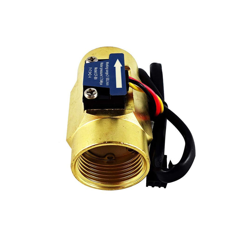 [Australia - AusPower] - DIGITEN G3/4" Brass Water Flow Sensor, Hall Effect Liquid Flow Meter Flowmeter Counter 2-50L/min G3/4 inch Female Thread 