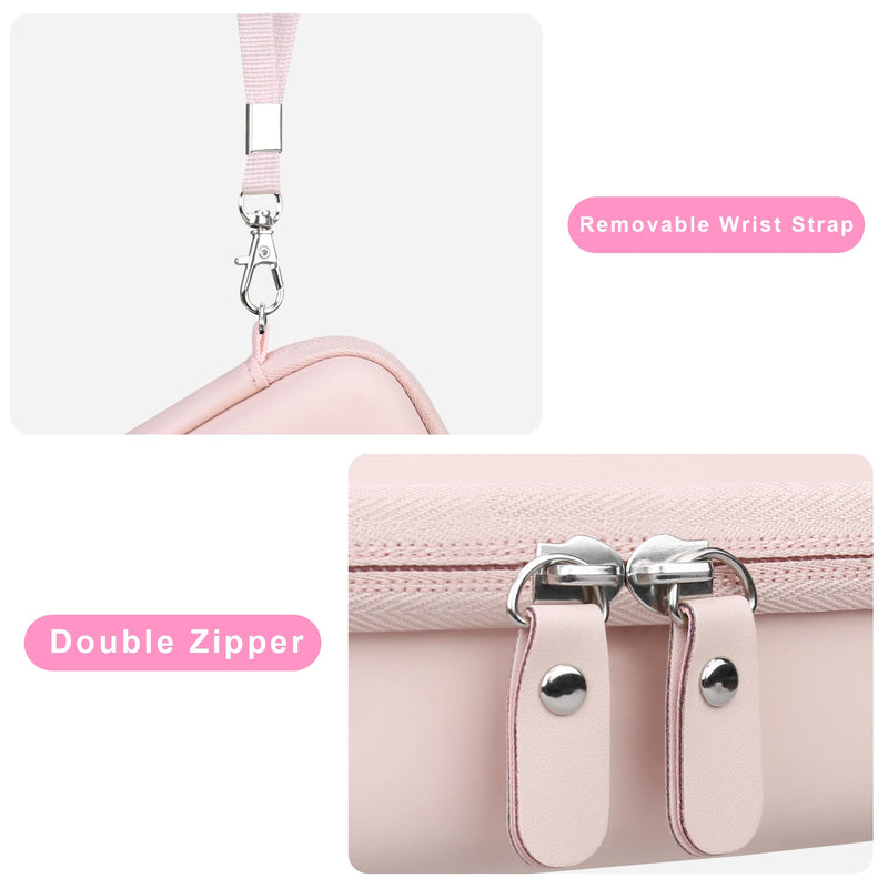 [Australia - AusPower] - Canboc Label Maker Case for Phomemo D30/ Phomemo D35/Memoking D30 Label Maker, Portable Thermal Bluetooth Label Printer Storage Bag, Mesh Bag fit Label Paper Cable, Pink Pink+Pink 